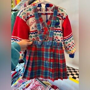 Vintage girls plaid tartan skirt / kilt